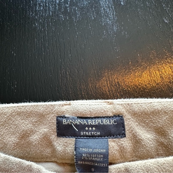 Retro Banana Republic Size 8 Cream Tan Pants Y2K 2005 Flared Wide Leg Long - Picture 6 of 7